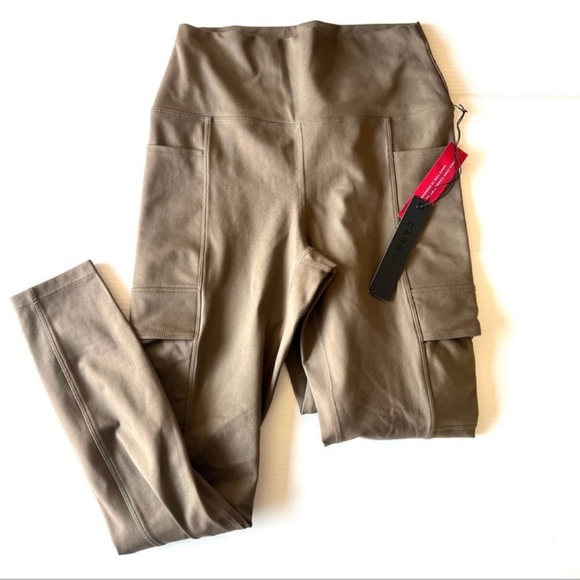 Carbon38 Utility Cargo Green High Rise Full Length Leggings - Picture 4 of 6